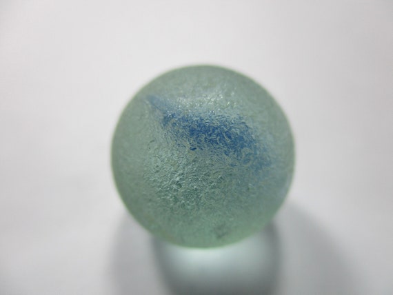 GENUINE SEA GLASS 13mm Marble Flawless Lime Green Cats Eye Real Surf Tumbled Natural Unaltered Beach Seaglass Undrilled Ball Bead U 459b