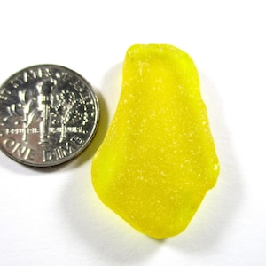 GENUINE SEA GLASS Rare Big Bright Yellow Real Surf Tumbled Unaltered Undrilled Natural Greek Beach Seaglass Art Jewelry Pendant Bead  U 1921