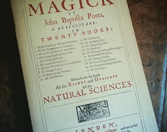 Natural Magick by Porta 1658 facsimile hardcover occult book w/slipcase