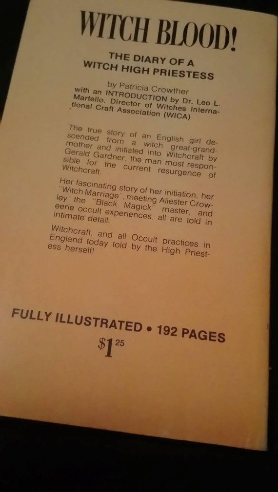 1974 1st Edition Witch Blood The Diary Of A Witch High Priestess Paperback Book Extremely Rare - 