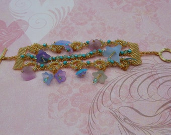 Pulsera Floral Abalorios Trabajo