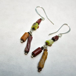 Ancient Roman Glass Beaded Earrings, Dangle Earrings, Bohemian Glass Earrings