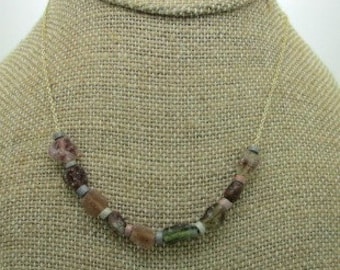 Glass Choker Necklace, Ancient Roman Glass, Boho Choker, 15 1/2 inches