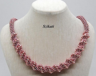 Light Purple Beadwoven Necklace: Cellini Spiral, RAW Beaded Jewelry