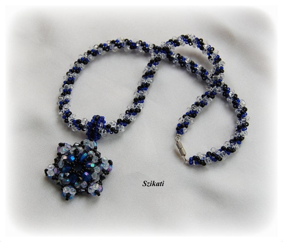 Women/'s Accessory Purple Beadwoven Pearl Bib Necklace OOAK Beaded High Fashion Jewelry Wearable Bead Art Original Beadwork Gift for Her