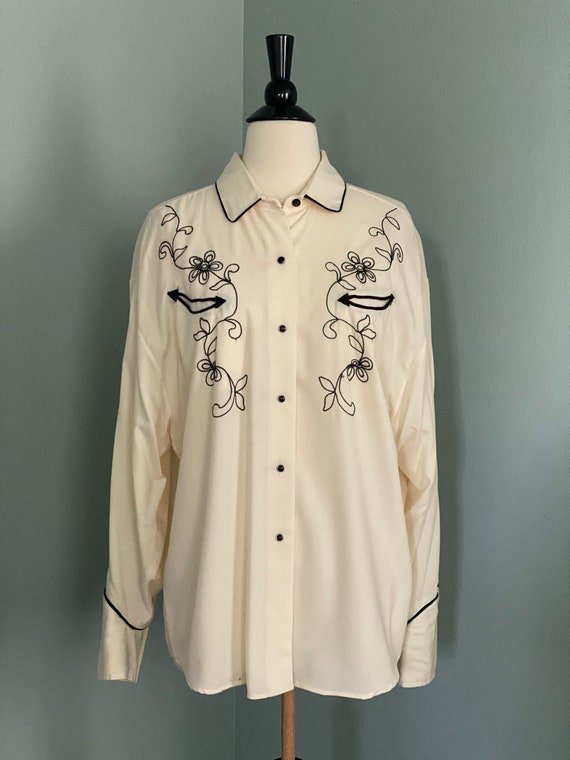 Vintage 1980s Roper brand Ladies Western Shirt - image 1