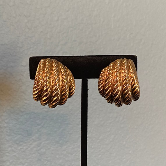 St. John Gold Clip Earrings - image 1