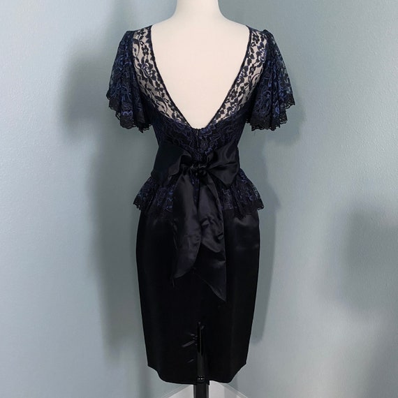1980s Gunne Sax by Jessica McClintock Blue and Black … - Gem