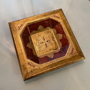 Florentine Italian Red & Gold Dish
