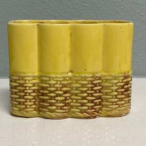 Yellow McCoy Bulb Planter or Vase Basket Design