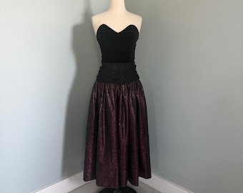 Laura Ashley 1980s Velvet, Taffeta and Tulle Formal Dress Gothic