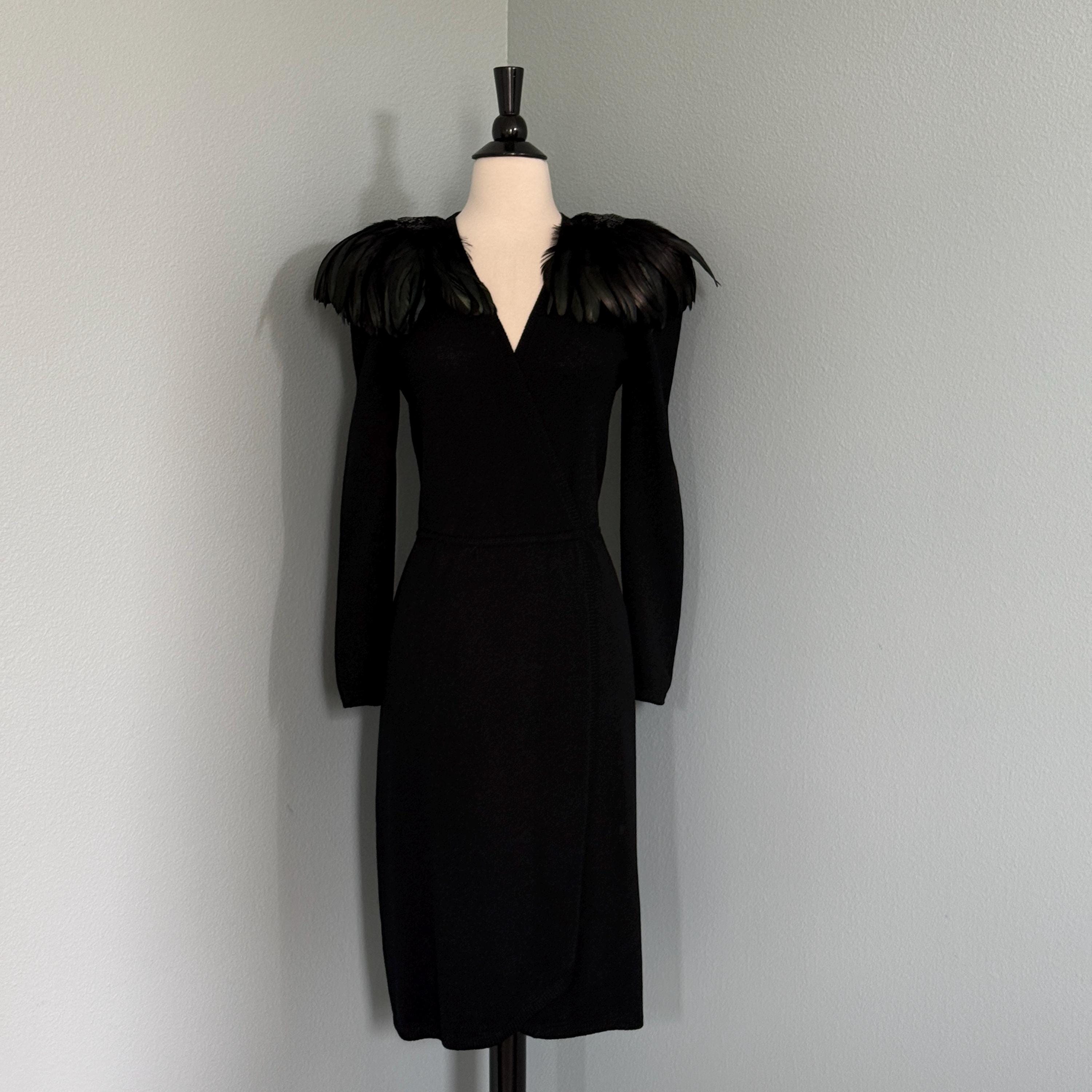 chinese dress ladies Monika Dimova Aurora Asymmetric Draped Black Feather Dress main image 0