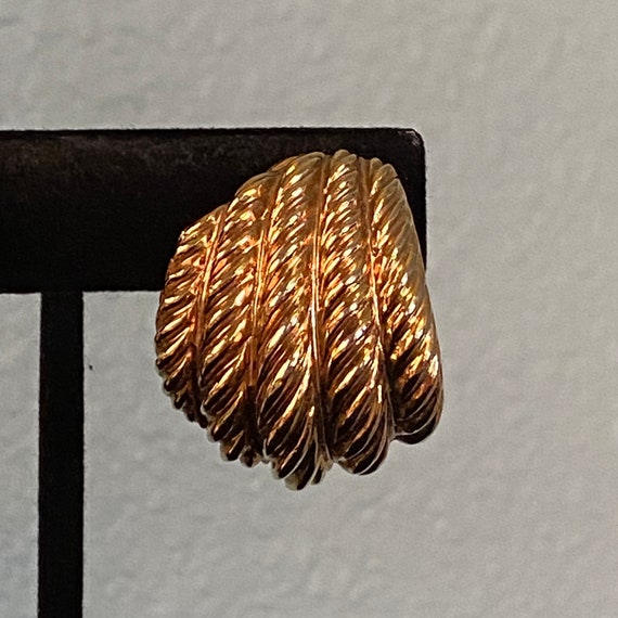 St. John Gold Clip Earrings - image 3