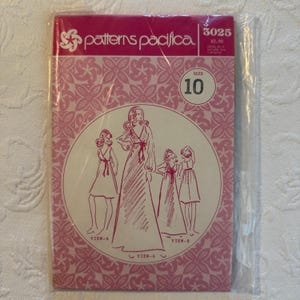 Patterns Pacifica Vintage 1970s Dress Pattern 3025
