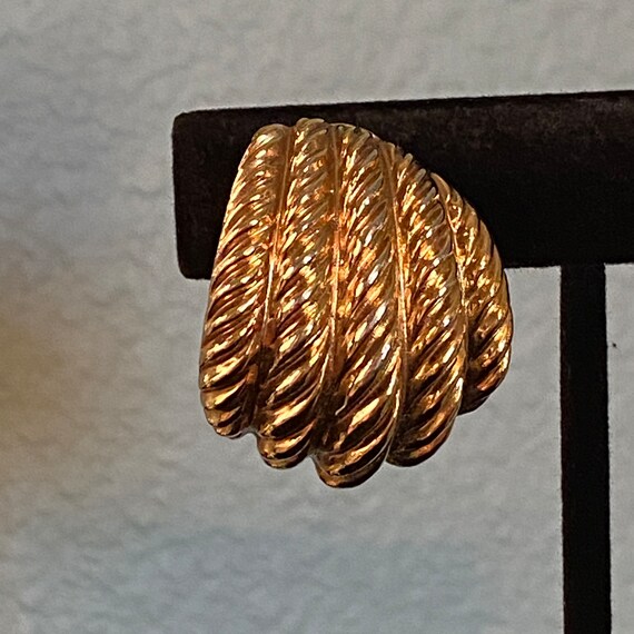 St. John Gold Clip Earrings - image 2