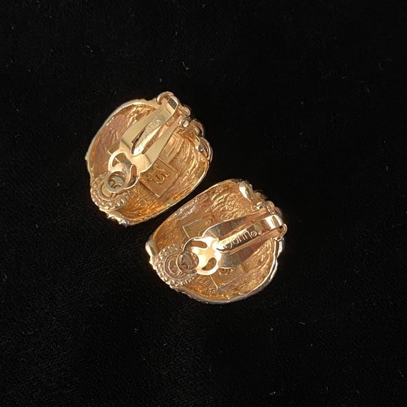 St. John Gold Clip Earrings - image 6