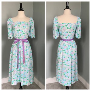 Vintage Lilly Pulitzer Blue & Purple Floral Dress