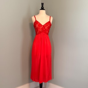 Vintage Red Lace Night Gown Negligee