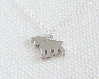 Tiny Lamb Necklace, Sterling Silver Chain, Quirky Silver Cute Animal Petite Simple Jewelry Sheep