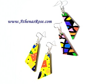 Abstract Art Triangle Earrings