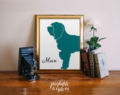 Custom Pet Silhouette portrait, personalized wall art decor poster, digital Printable Wisdom
