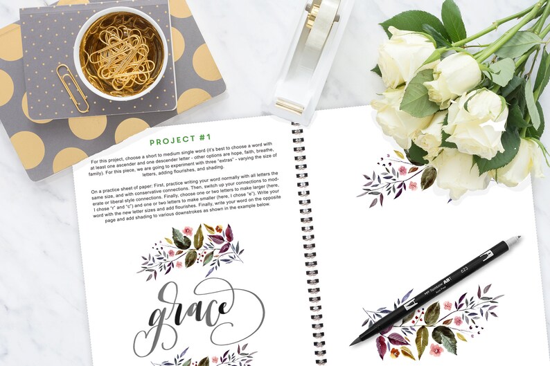Brush Calligraphy Starter Kit Printable Wisdom Learn No Fuss | Etsy