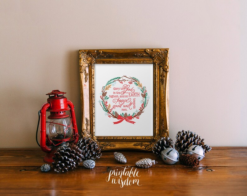 Christmas Bible Verse Printable Wall Art Print Decor Etsy