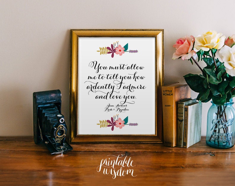 Pride And Prejudice Quote Printable Print Art Jane Austen Etsy Pride And Prejudice Quote Printable Print Art Jane Austen Etsy