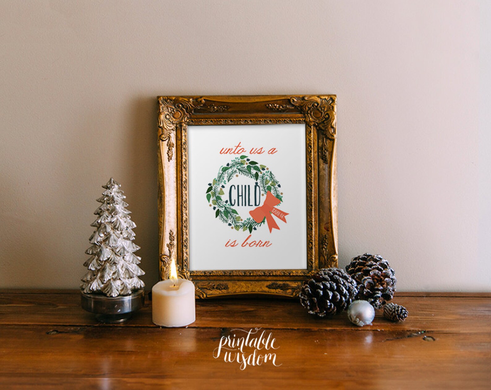 Christmas Bible Verse decor wall art printable bible verse | Etsy