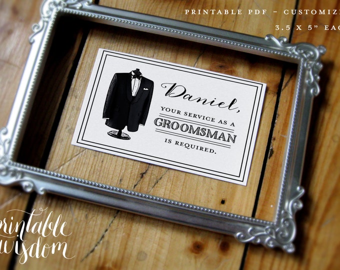 Will You Be My Groomsman Invitation, Asking Groomsmen Request Groomsman ...