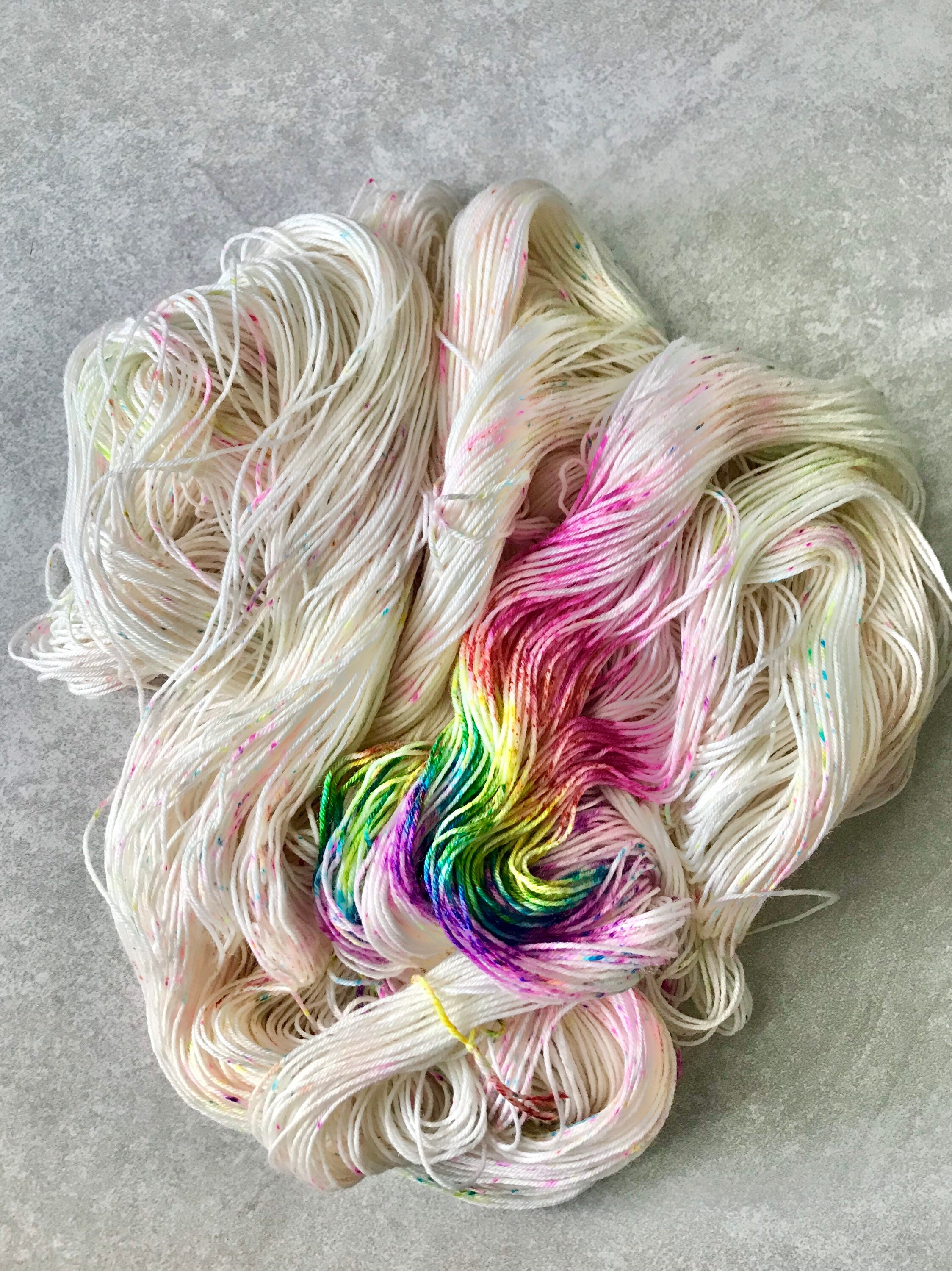 Unicorn Party Rainbow Speckled Sock Yarn