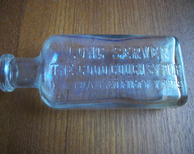 Antique Cough Syrup Bottle Long Server the Good Cough Syrup Etsy