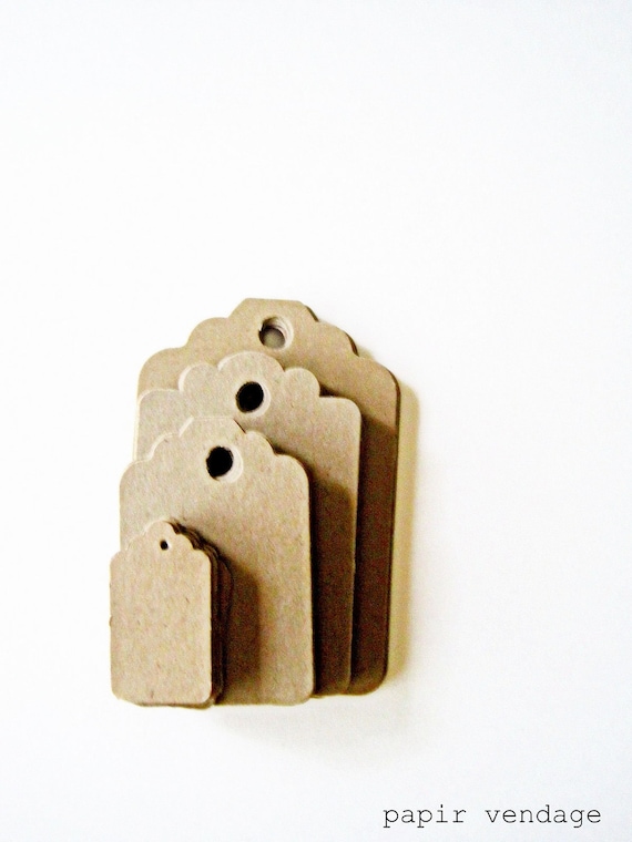 Items similar to Kraft Gift Tags, 100 Kraft Tags Assortment , Blank ...