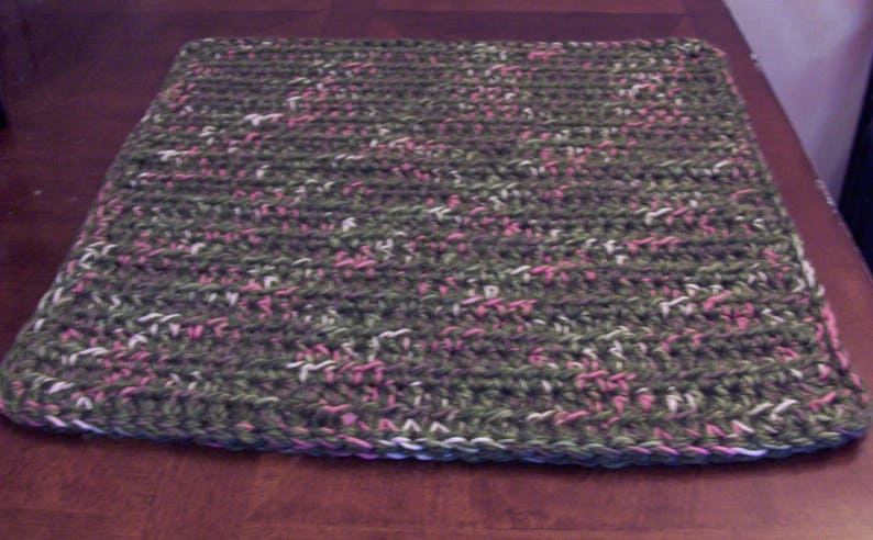 Crocheted Pet Mat For Home And Car Comfy Dog Cat Rug Green Etsy