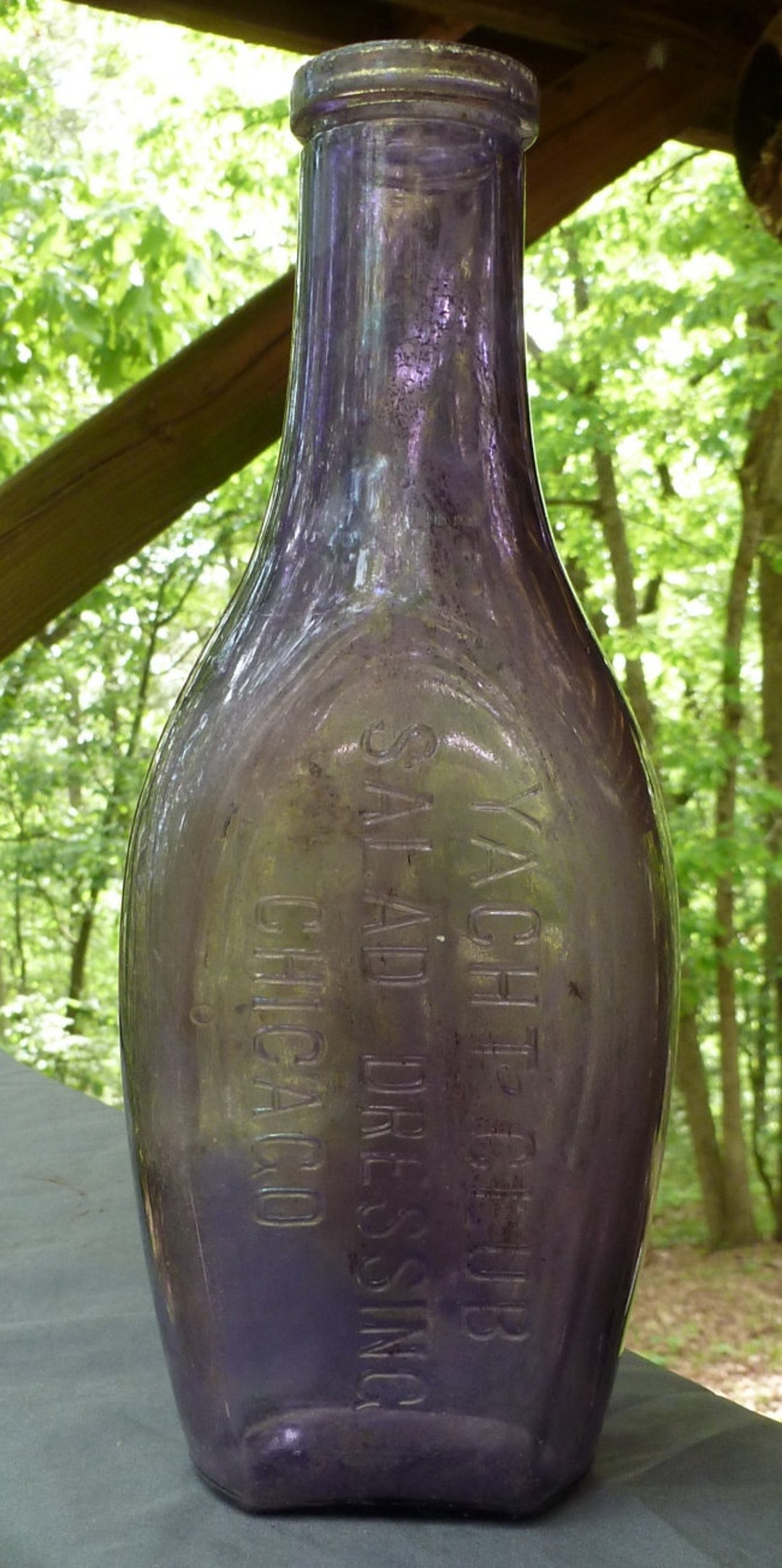 VINTAGE FOOD BOTTLE Odd Shaped Yacht Club Salad Dressing Etsy