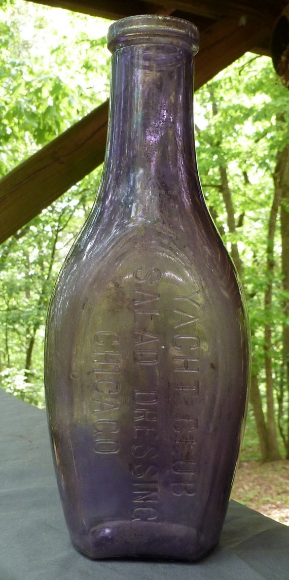 VINTAGE FOOD BOTTLE Odd Shaped Yacht Club Salad Dressing Etsy