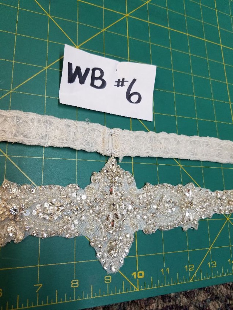 Lot of 1 Beaded Off-White Tulle Bridal Belt #WB-6