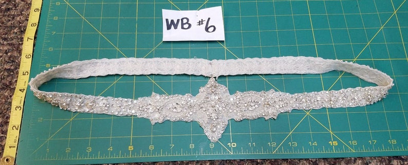 Lot of 1 Beaded Off-White Tulle Bridal Belt #WB-6