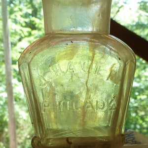 PHILADELPHIA COSMETIC JAR- J.Hauel-Ornate-Applied Lip-c.1860s