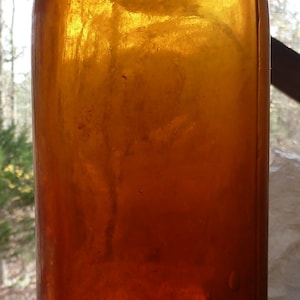 AMBER DECORATOR BOTTLE-Wyeth-Bulk Medicine--Orange Amber-Hand Blown-c.1890s