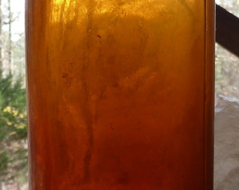 AMBER DECORATOR FLES-Wyeth-Bulk Medicine--Oranje Amber-Handgeblazen-c.1890s