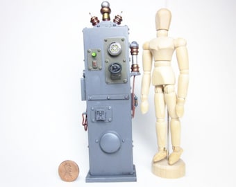 Diorama de laboratorio de Frankenstein en miniatura, Energizador de campo Nova D400, modelo a escala 1:12, casa de muñecas, ciencia loca victoriana, steampunk, Halloween