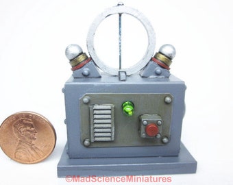 Dollhouse Miniature Mad Doctor Frankenstein Laboratory Dark Wave Detector D378 for 1:12 Lab Spooky Sci Fi Victorian Mad Science Halloween