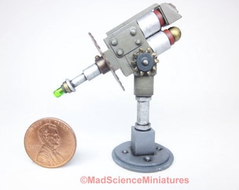 Dollhouse Miniature Mad Doctor Frankenstein Laboratory Electrocannon D374 1:12 Scale Model Spooky Halloween Weird Victorian Science