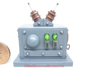 Dollhouse Miniature Mad Doctor Frankenstein Laboratory Astral Field Emitter D377 for 1:12 Lab Spooky Sci Fi Victorian Mad Science Halloween