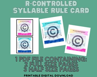 Scheda con la regola delle sillabe controllate dalla R, risorsa per la dislessia (download in PDF)