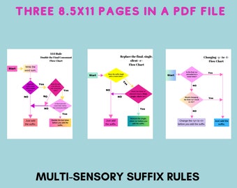Diagrammi di flusso delle regole dei suffissi: Orton Gillingham, Literacy Resources (Download digitale)