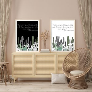 Succulent Prints, Succulent Art Prints, Succulent Wall Art, Literary Wall Art, LM Montgomery Art Prints, Green Wall Art, Wall Decor, Art