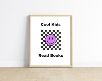 Cool Kids Read Books Print, Playroom, Classroom Decor (Digital Download)