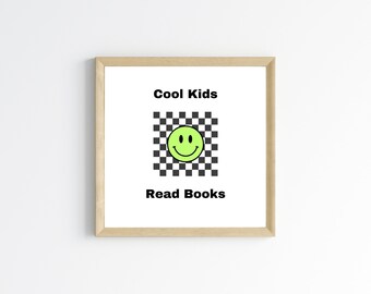 Cool Kids Read Books Print, Playroom Decor (Digital Download)